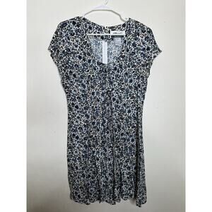 Vintage 90s Marnie West Size Large Floral Romper Dress Classic Babydoll Short Sl